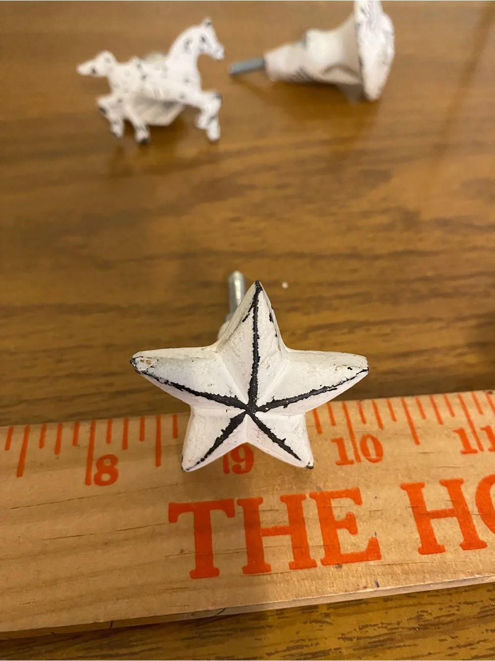 Hobby Lobby White Distressed Iron Decorative Knobs - Set of 4